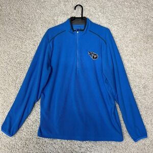 Tennessee Titans Sweatshirt Mens Large Blue NFL Football 1/4 Zip Fleece Antigua